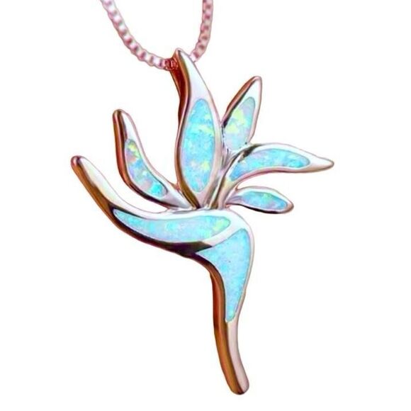 AYD Beautiful White Opal torch Pendant - Picture 8 of 13